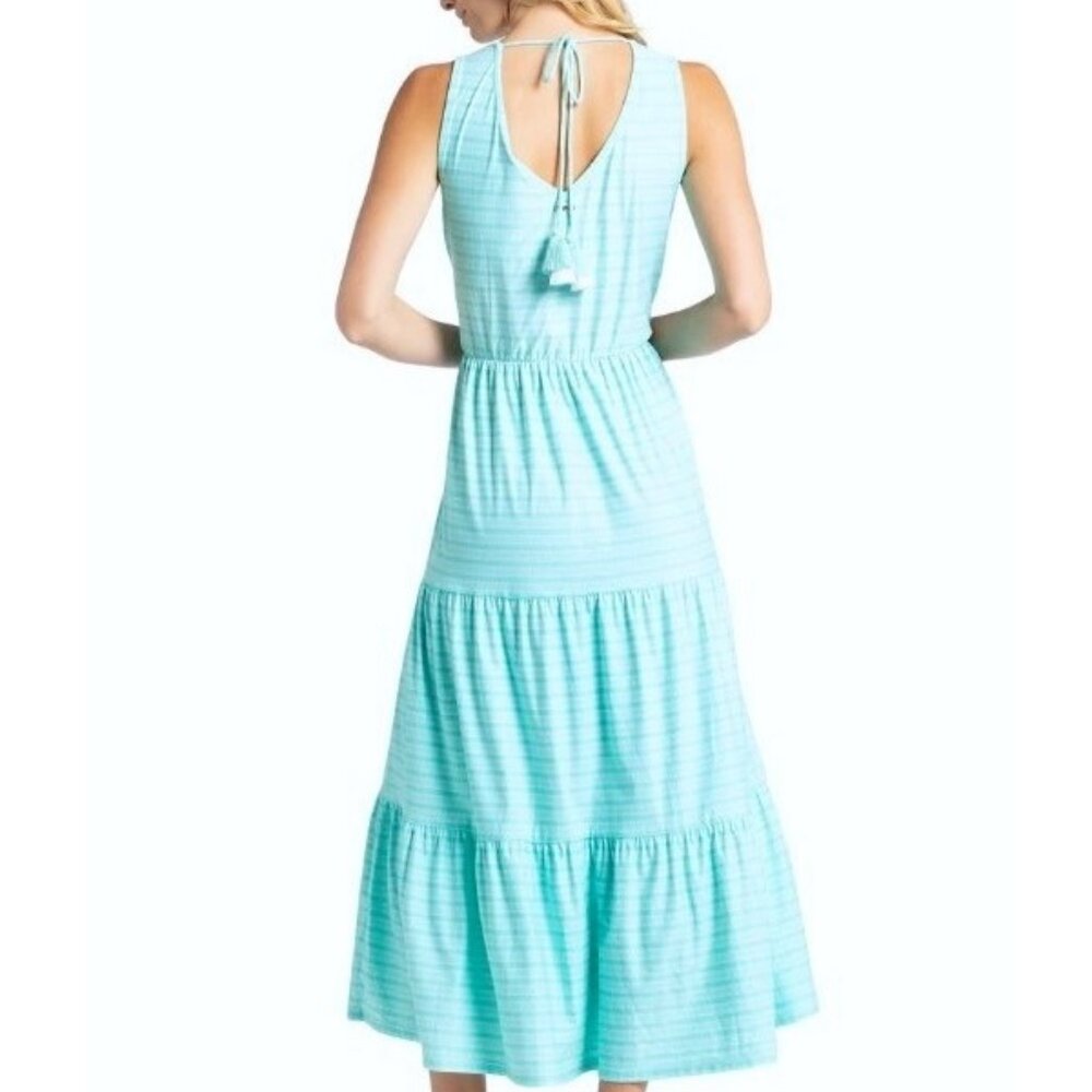 CABANA LIFE Naples Embroidered Tiered Maxi Dress/Cover-up LARGE (10-12) nwt $146 - Picture 2 of 8